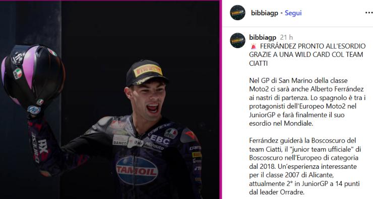 Alberto Fernandez Moto2 Motomondiale debutto